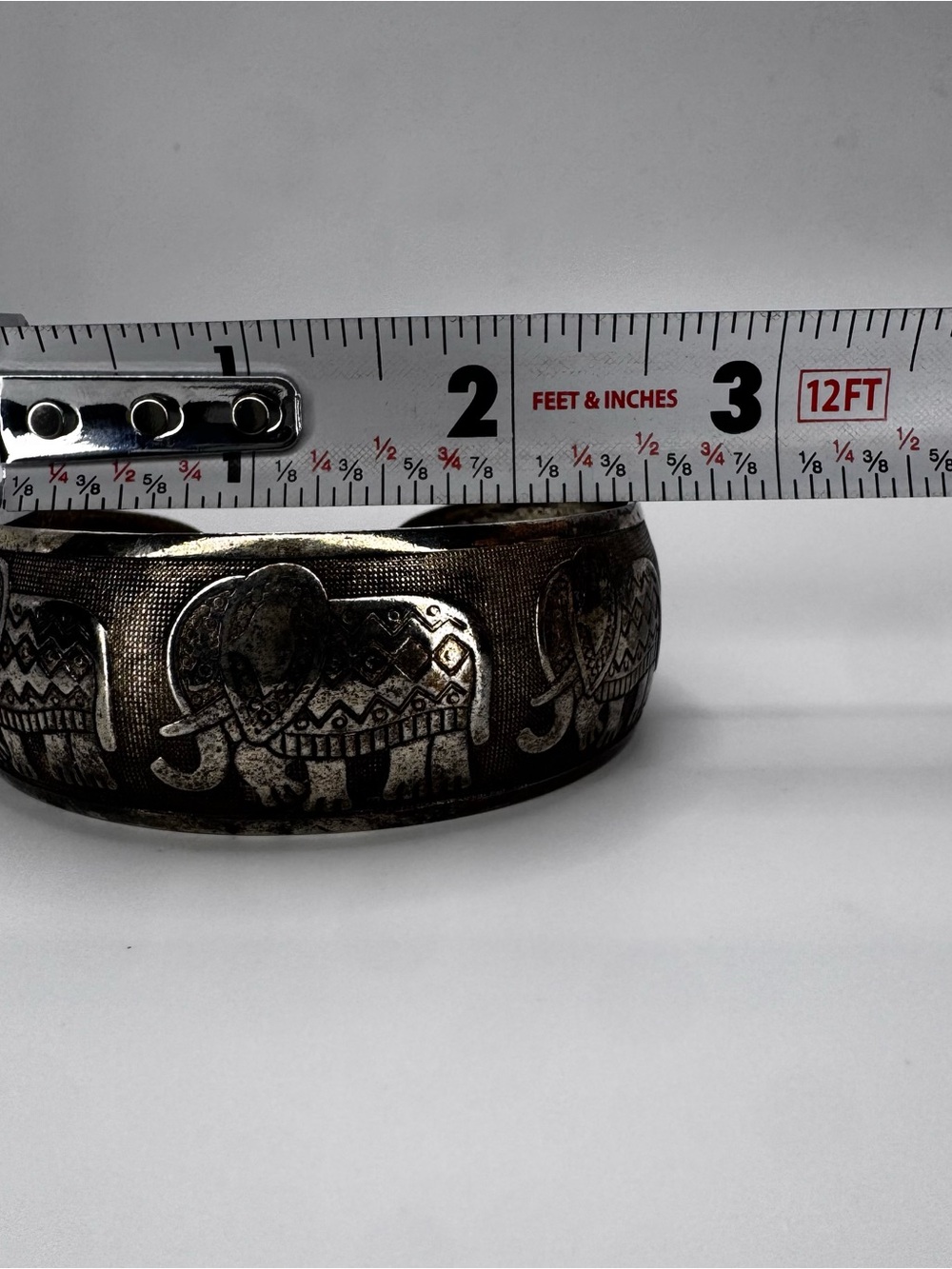 Antique Silver-Tone Elephant Cuff Bracelet - Picture 7 of 7
